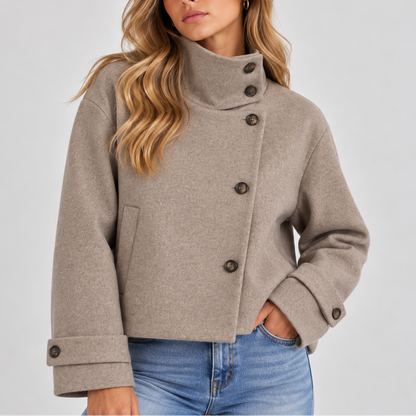 Faux Fur Cropped Puffer Jacket Coat