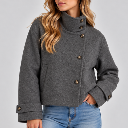 Faux Fur Cropped Puffer Jacket Coat
