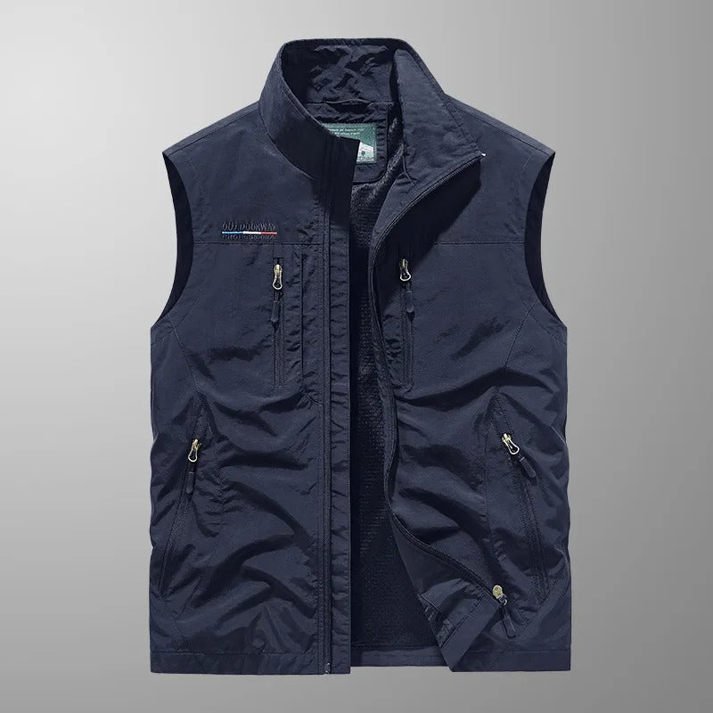 Bodywarmer Zipper Stand-Up Collar Outdoor Vest