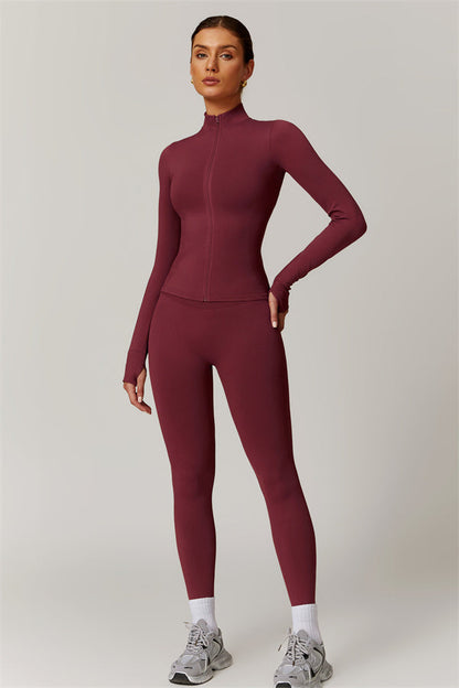 High-Neck Jacket & Sculpting Leggings Set