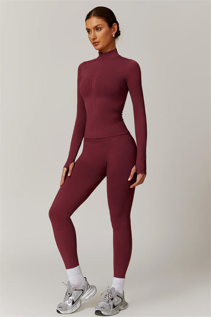 High-Neck Jacket & Sculpting Leggings Set
