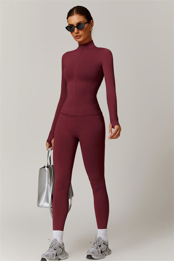 High-Neck Jacket & Sculpting Leggings Set