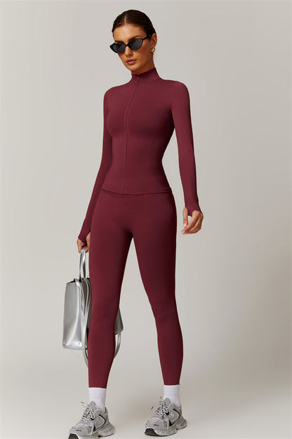 High-Neck Jacket & Sculpting Leggings Set