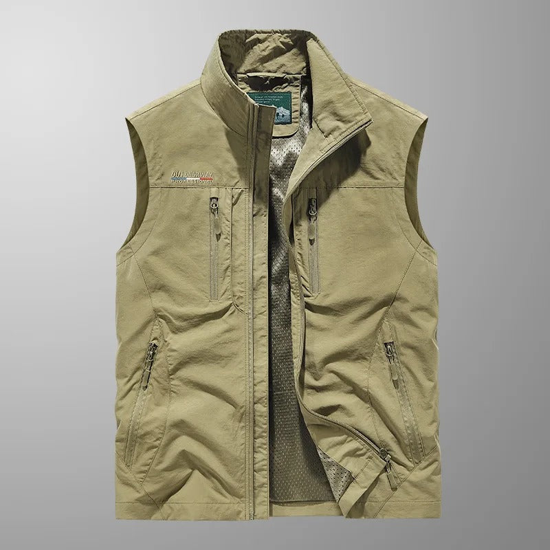 Bodywarmer Zipper Stand-Up Collar Outdoor Vest