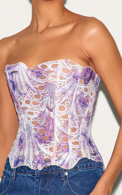 Seductive lace corset top