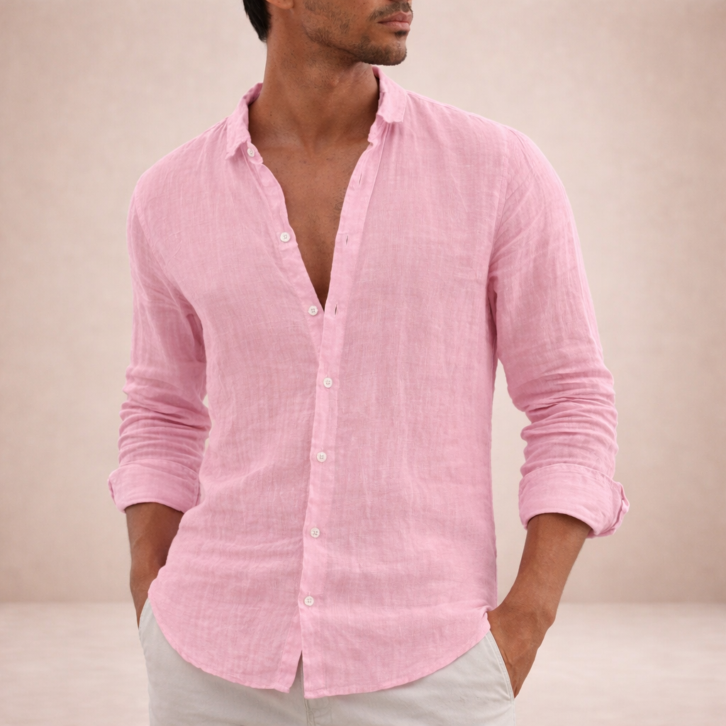 Shirt Regular Fit Open Collar Long Sleeves