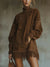 Adeline Mock Neck Fringe Knit Sweater Dress