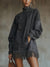 Adeline Mock Neck Fringe Knit Sweater Dress