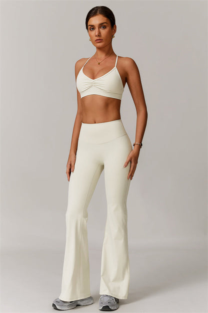 Pleated Crisscross Sports Bra