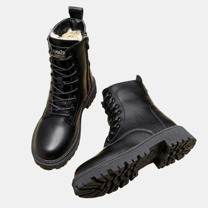 Wynn Fleece-Lined Lace-Up Ankle Boots