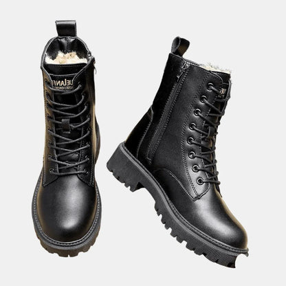 Wynn Fleece-Lined Lace-Up Ankle Boots