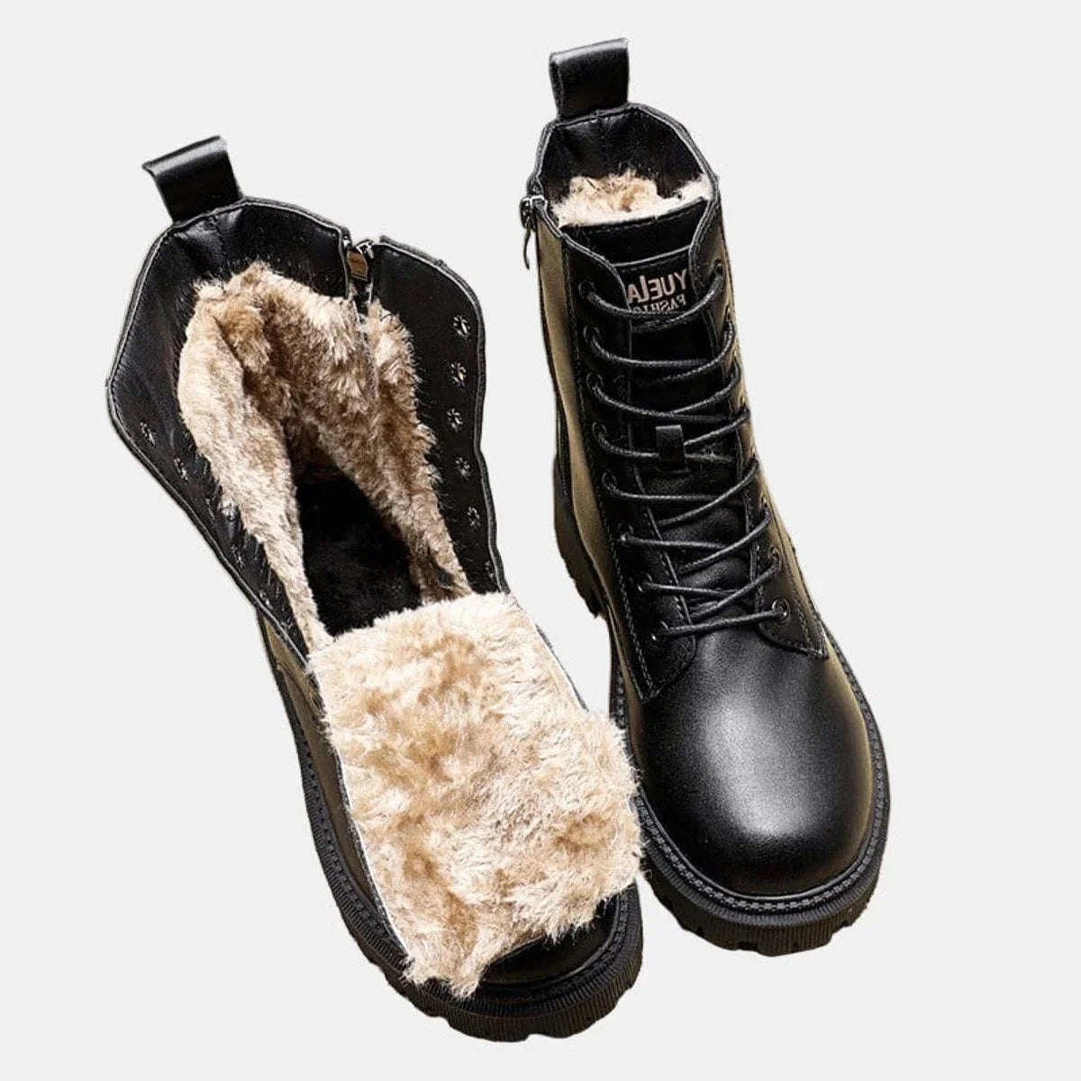 Wynn Fleece-Lined Lace-Up Ankle Boots