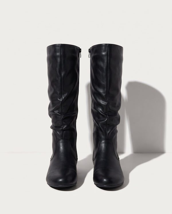 Rosalind Faux Leather Slouchy Knee-High Flat Boots