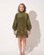 Adeline Mock Neck Fringe Knit Sweater Dress
