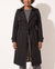Violaine Double-Breasted Belted Long Trench Coat