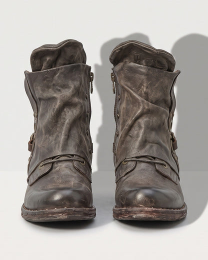 Celestine Faux Leather Chelsea Biker Boots