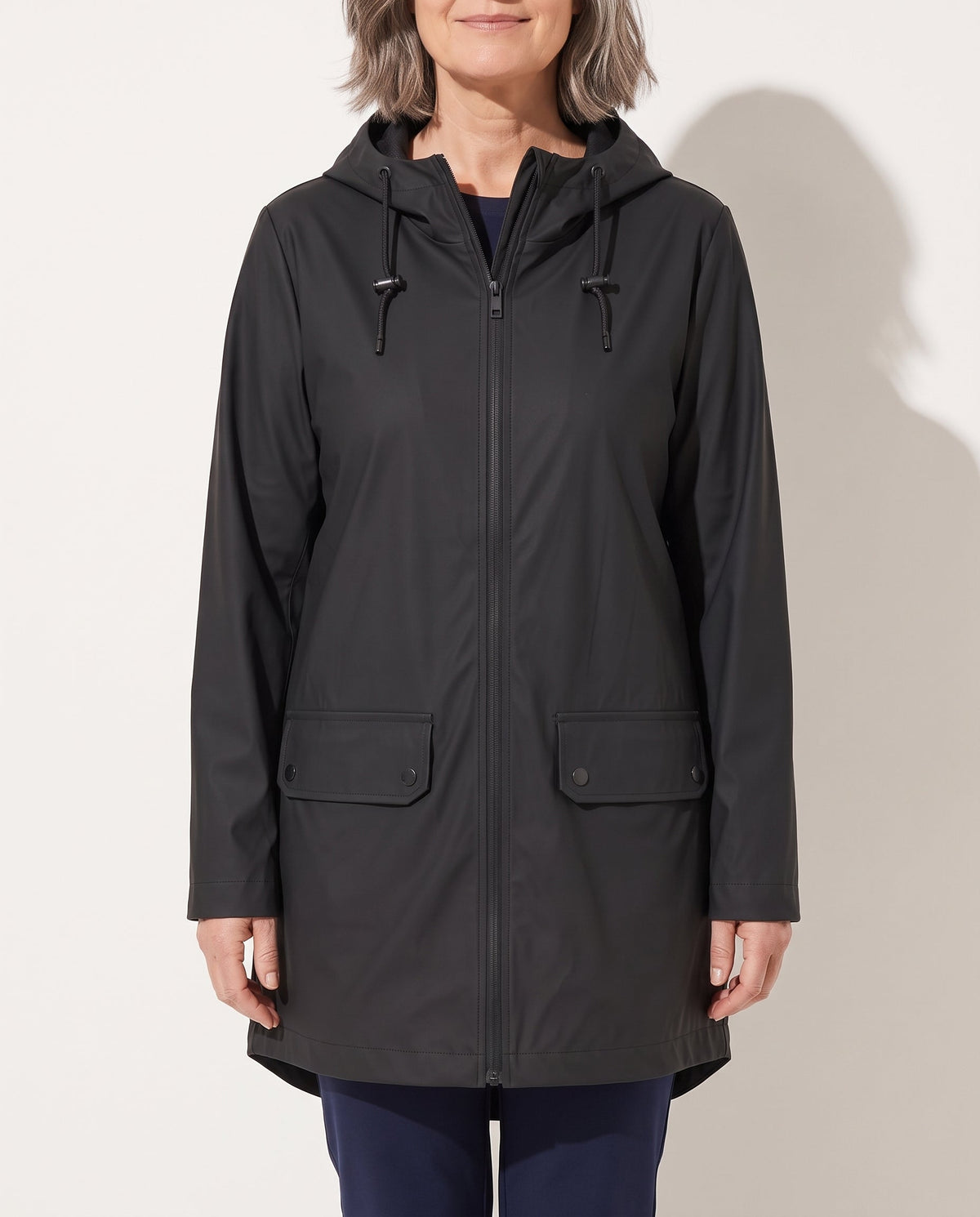 Isadora Long Hooded Water-Resistant Rain Coat