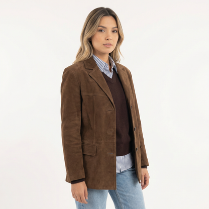 Winter Coat with Wide Lapel Relaxed Fit Long Sleeve Jacket