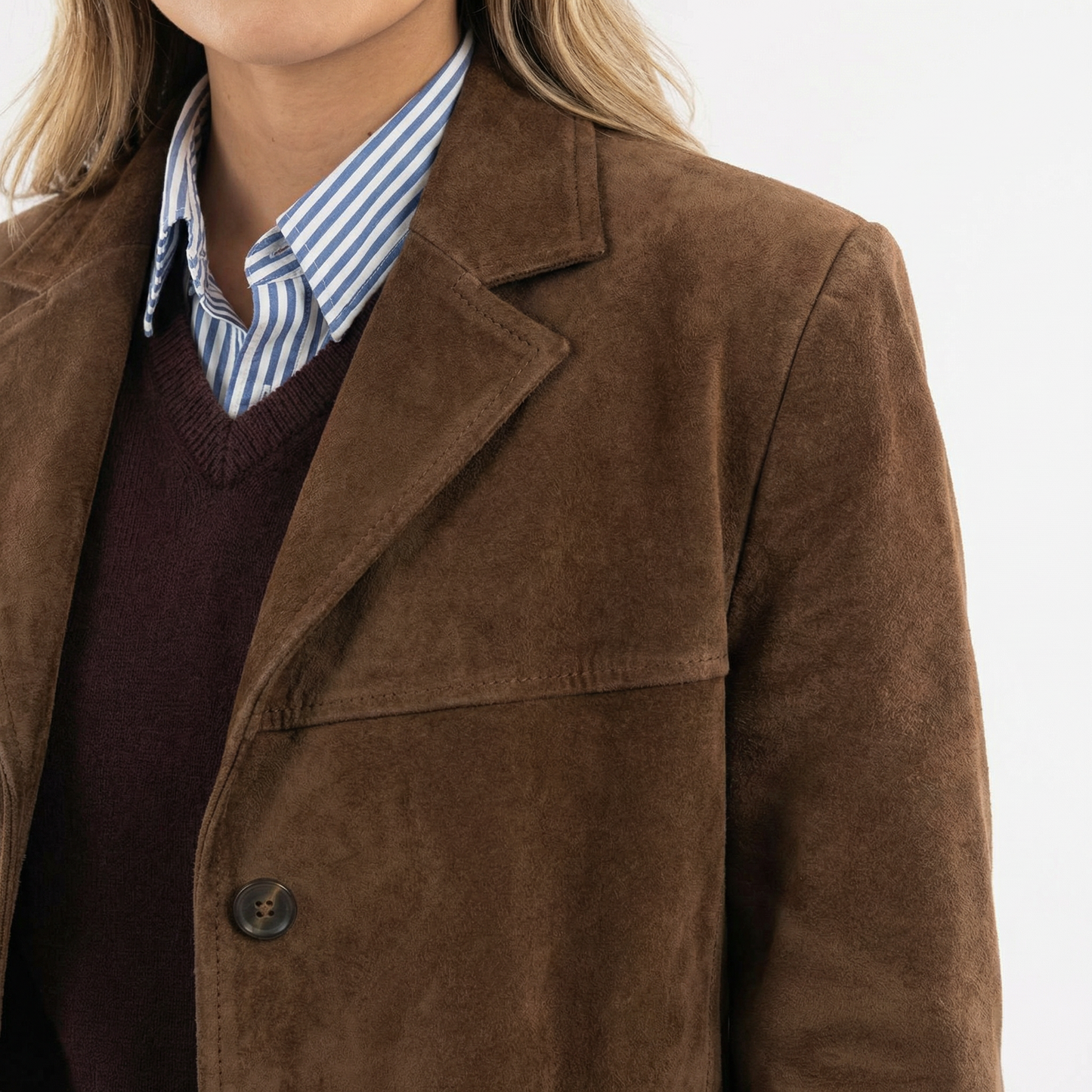 Winter Coat with Wide Lapel Relaxed Fit Long Sleeve Jacket