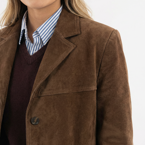 Winter Coat with Wide Lapel Relaxed Fit Long Sleeve Jacket