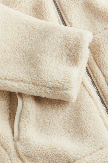 Relaxed Teddy Zip Up Jacket