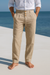 Linen Trousers with Straight Fit