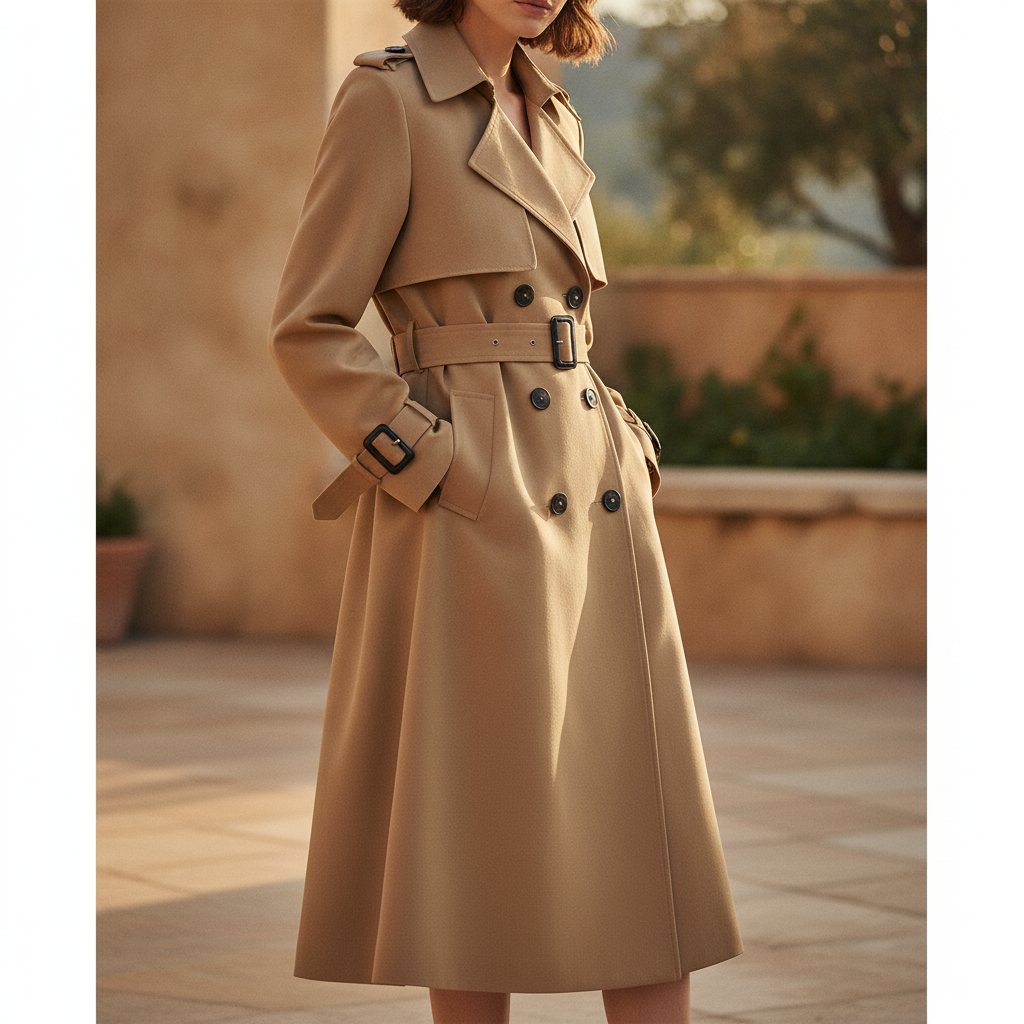 Margaux Double-Breasted Belted Trench Coat