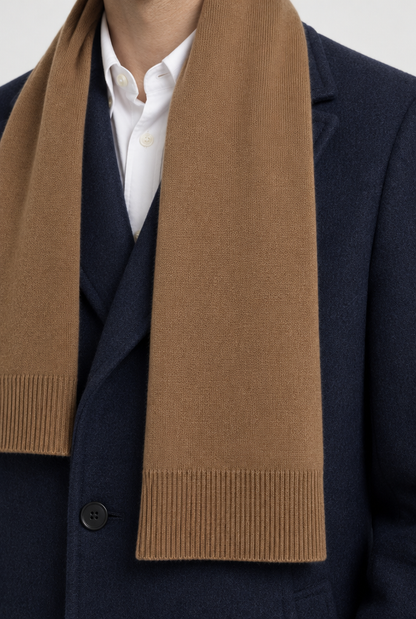 Ellis Fine Knit Scarf in Khaki