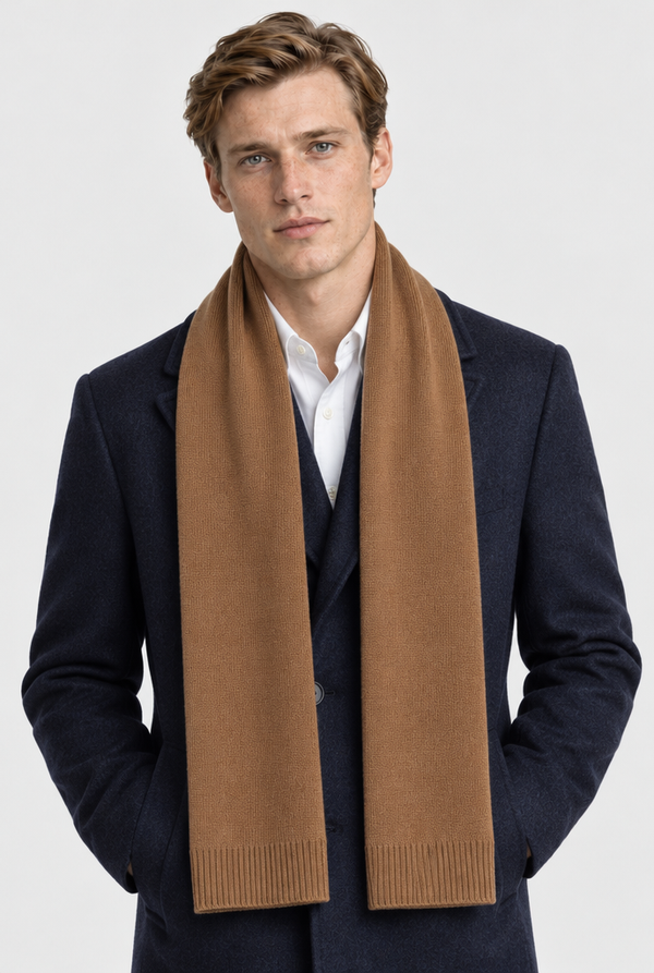 Ellis Fine Knit Scarf in Khaki