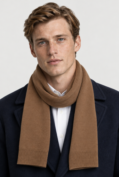 Ellis Fine Knit Scarf in Khaki
