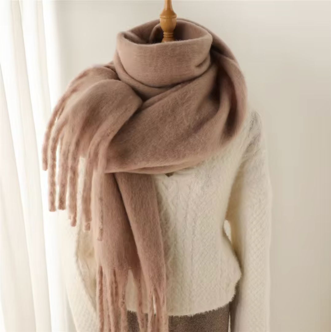 Mira Fringed Pashmina-Style Scarf