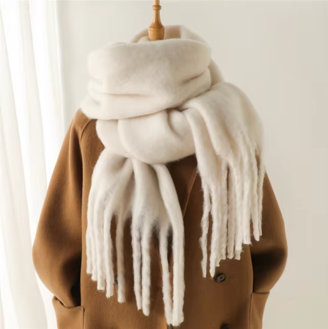 Mira Fringed Pashmina-Style Scarf