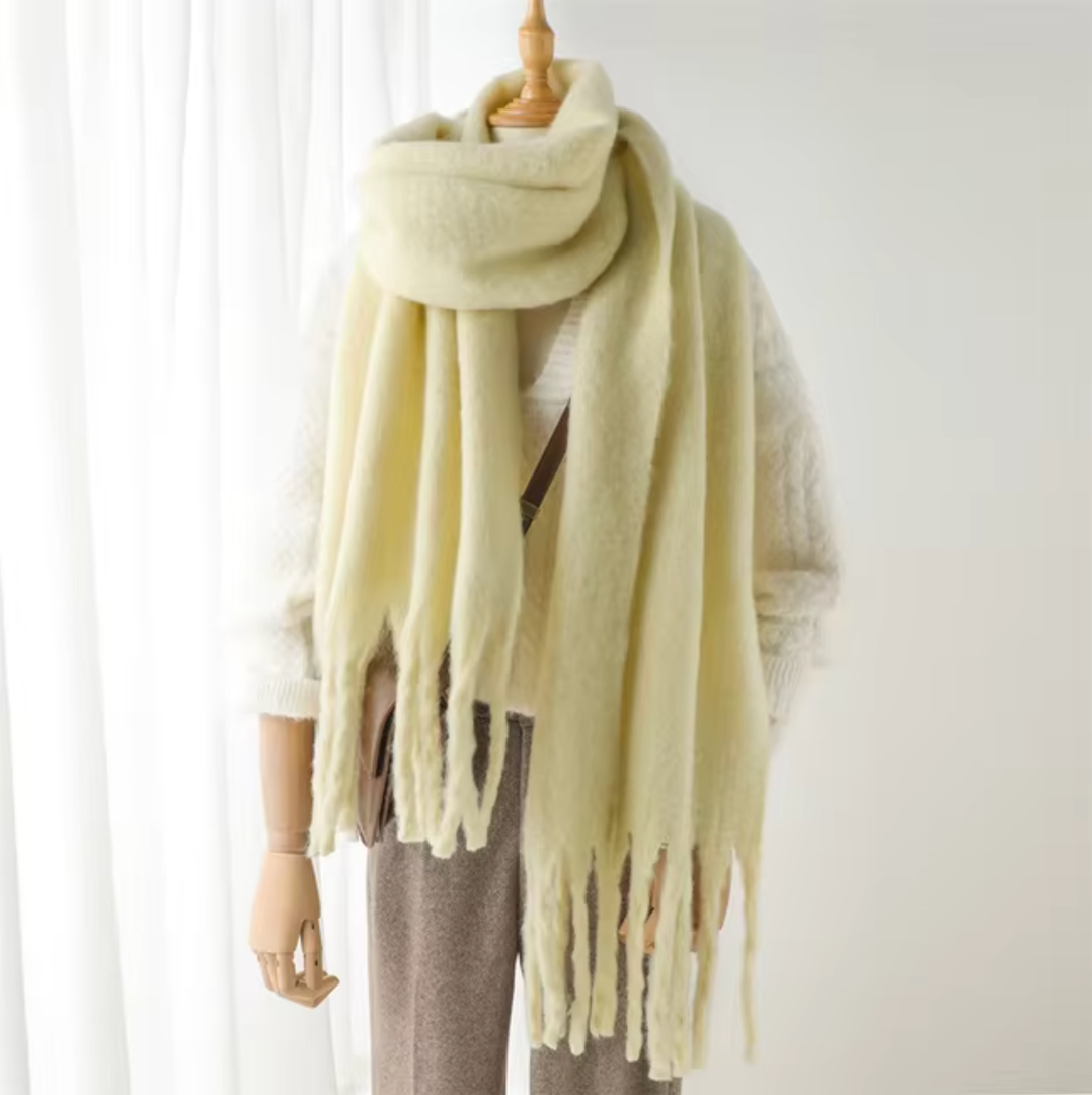 Mira Fringed Pashmina-Style Scarf