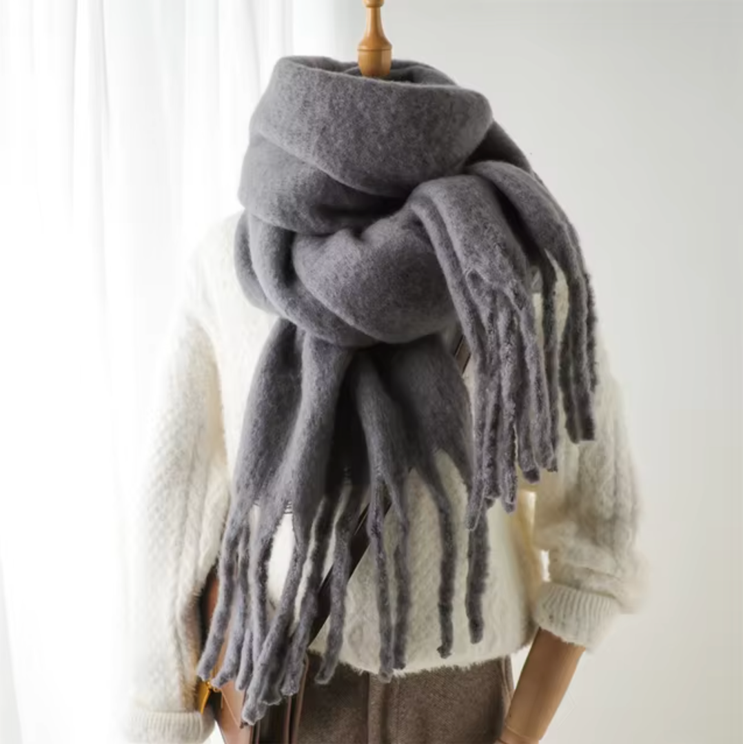 Mira Fringed Pashmina-Style Scarf