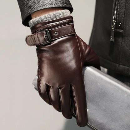 Harper Faux Leather Buckle Cuff Gloves