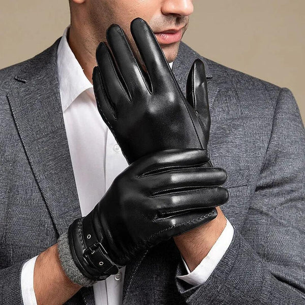 Harper Faux Leather Buckle Cuff Gloves