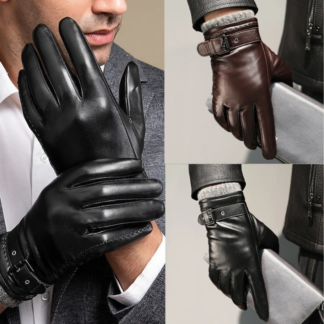 Harper Faux Leather Buckle Cuff Gloves