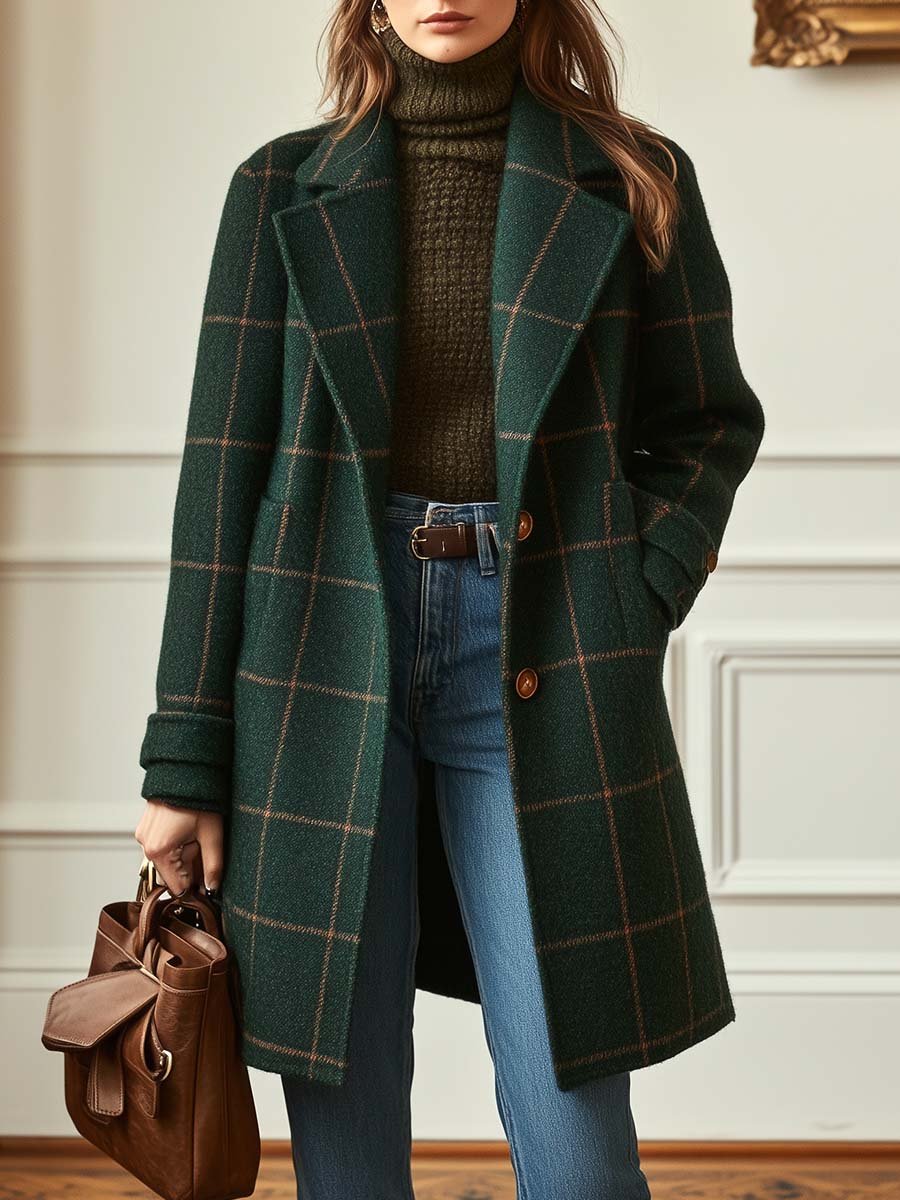 Wool Checked Coat