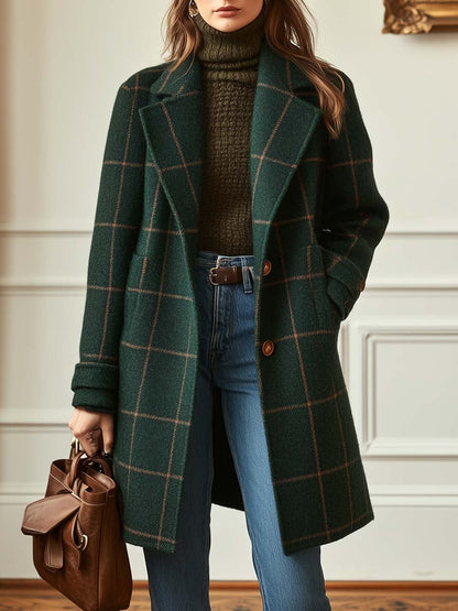 Wool Checked Coat