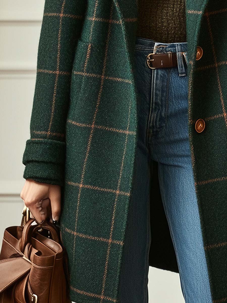 Wool Checked Coat