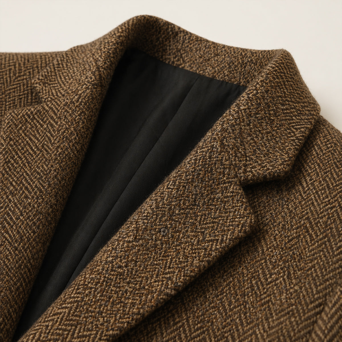 Classic Wool Herringbone Tweed Blazer