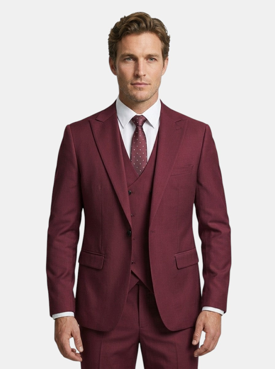 Lightweight Fabric Slim Fit 3-Piece Suit