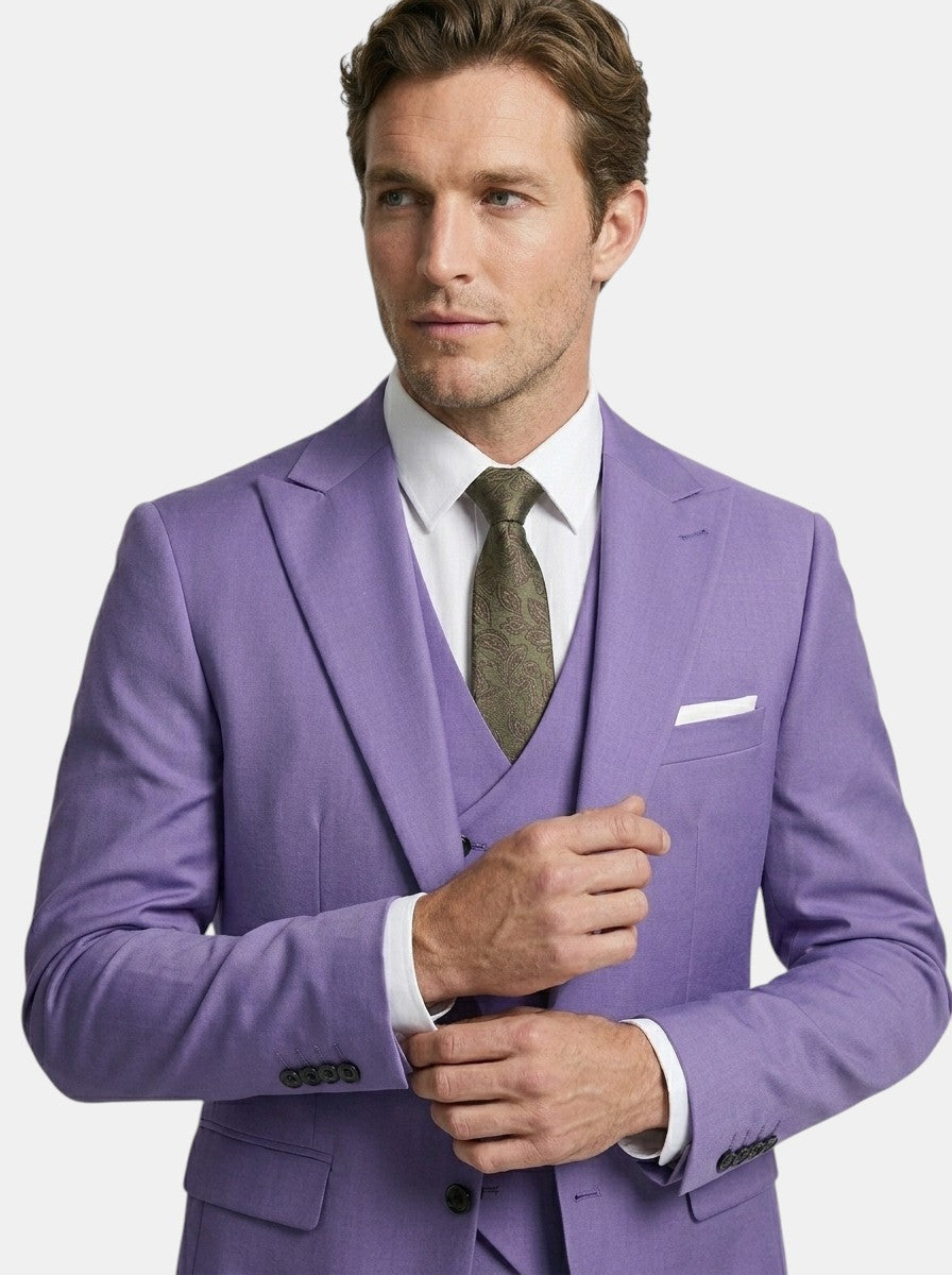 Lightweight Fabric Slim Fit 3-Piece Suit