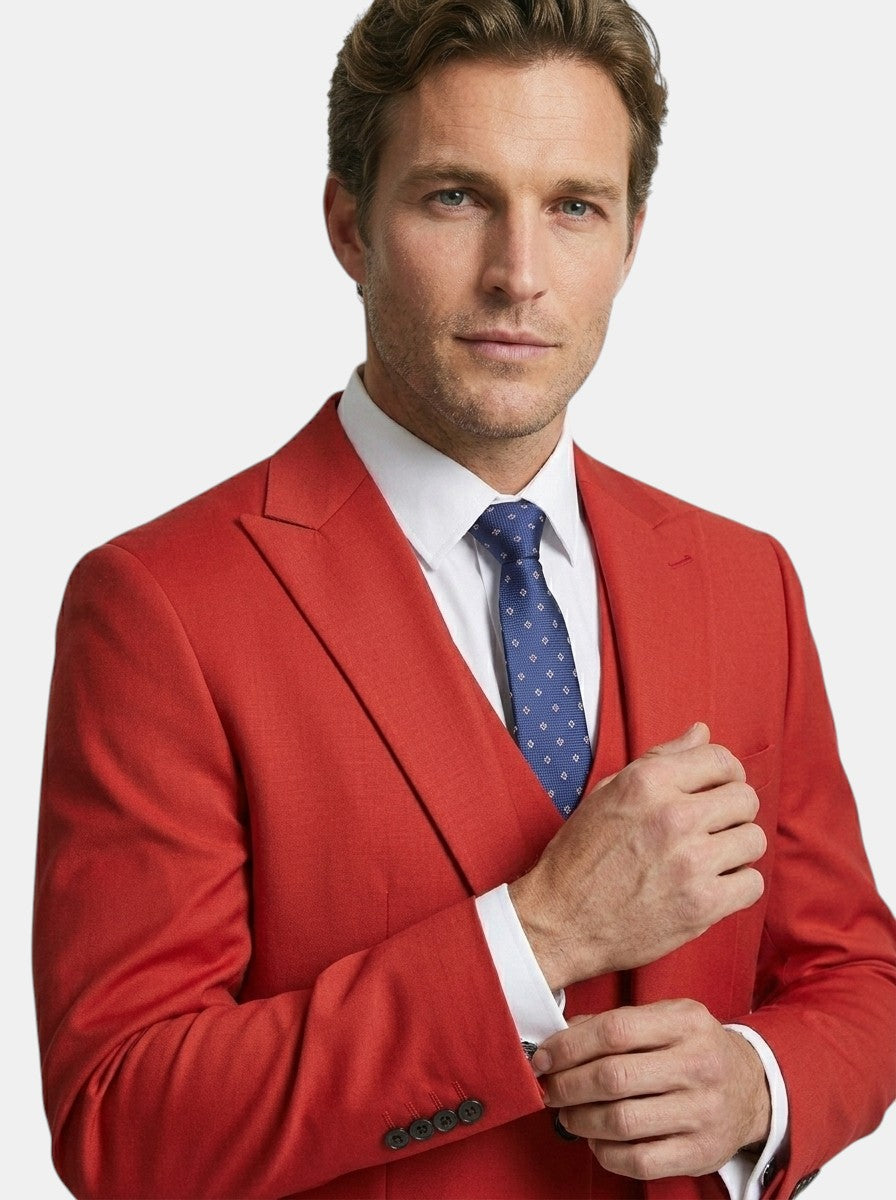 Lightweight Fabric Slim Fit 3-Piece Suit