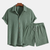 Leo Two Piece Casual Shirt Shorts Set