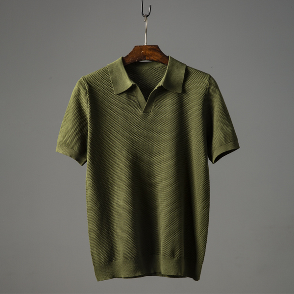 Blake Textured Short Sleeve Classic Polo Shirt