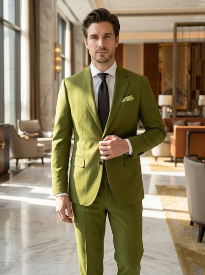 Slim Fit Two-Piece Suit with Notched Lapel