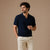 Ribbed Knitted Polo Slim Fit V Neck