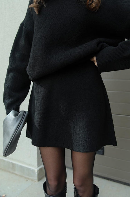 Knitted top and skirt set