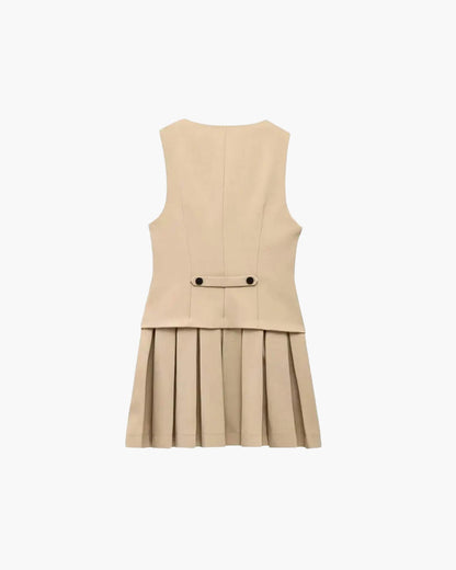 Sleeveless Pleated Mini Dress